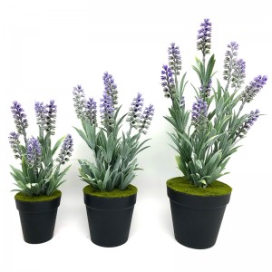 Kunstig plastik potteplante Home Decor Lavendel Blomster Arrangementer Bordplade Dekoration