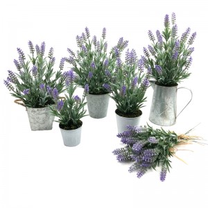 Kunstig metalpotteplante Hjemmeindretning Lavendel blomsterarrangementer Bordplade dekoration