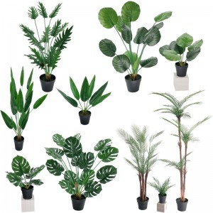 Kunstig plantegræs med potte til hjemmebryllup Hjem Bord Arrangement Decor Dekoration Grøn